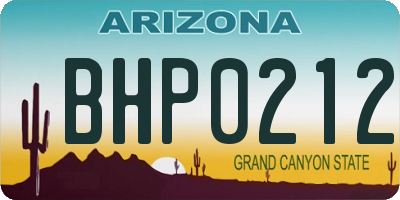 AZ license plate BHP0212
