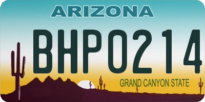 AZ license plate BHP0214
