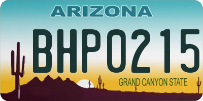 AZ license plate BHP0215