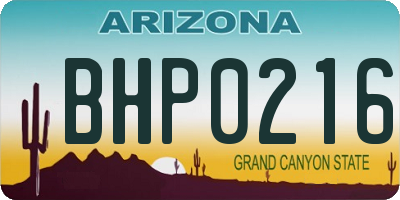 AZ license plate BHP0216