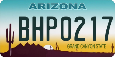 AZ license plate BHP0217