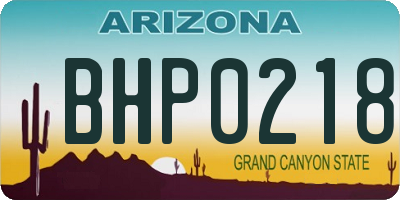 AZ license plate BHP0218