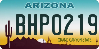 AZ license plate BHP0219