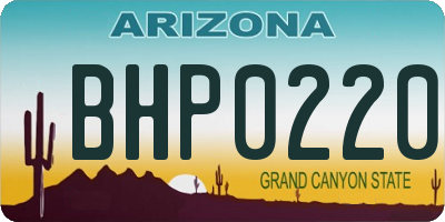 AZ license plate BHP0220