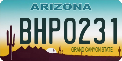 AZ license plate BHP0231