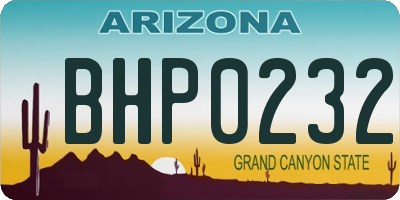 AZ license plate BHP0232