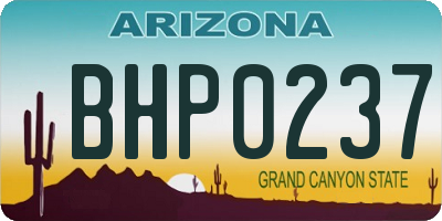 AZ license plate BHP0237