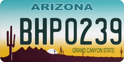 AZ license plate BHP0239