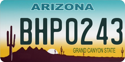 AZ license plate BHP0243