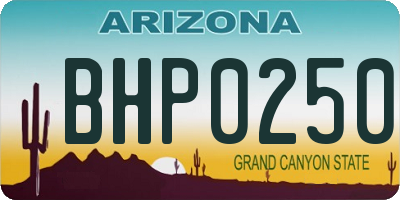 AZ license plate BHP0250