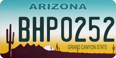 AZ license plate BHP0252