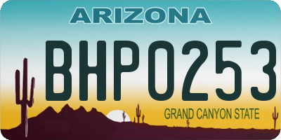 AZ license plate BHP0253