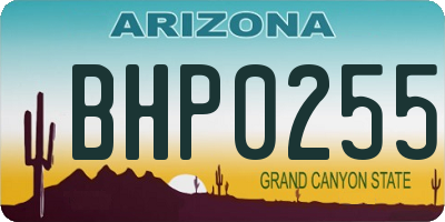 AZ license plate BHP0255