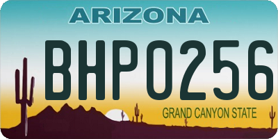 AZ license plate BHP0256