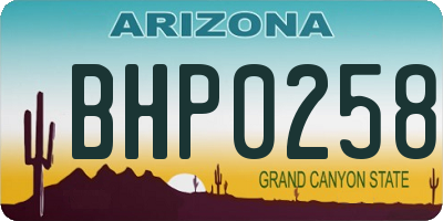 AZ license plate BHP0258