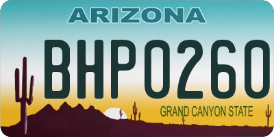 AZ license plate BHP0260