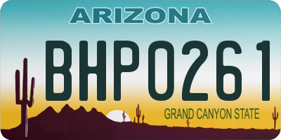 AZ license plate BHP0261
