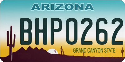 AZ license plate BHP0262