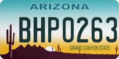 AZ license plate BHP0263