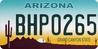 AZ license plate BHP0265