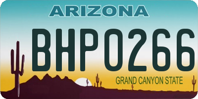 AZ license plate BHP0266
