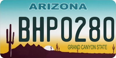 AZ license plate BHP0280