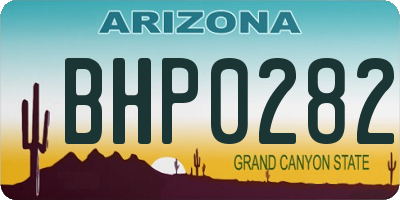 AZ license plate BHP0282