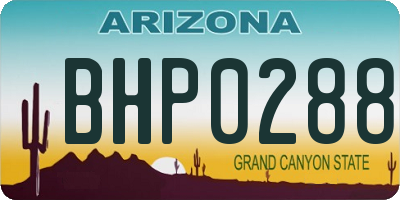 AZ license plate BHP0288