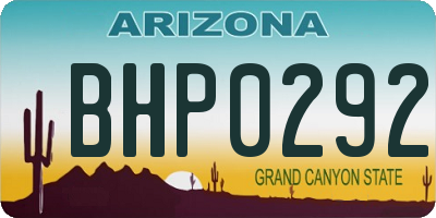 AZ license plate BHP0292