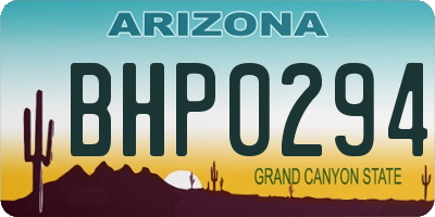 AZ license plate BHP0294