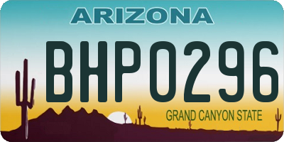 AZ license plate BHP0296