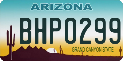 AZ license plate BHP0299