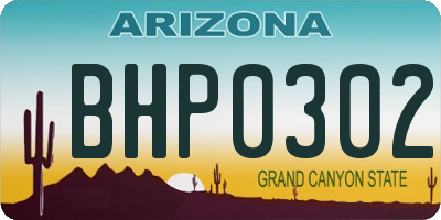 AZ license plate BHP0302