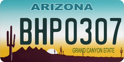 AZ license plate BHP0307