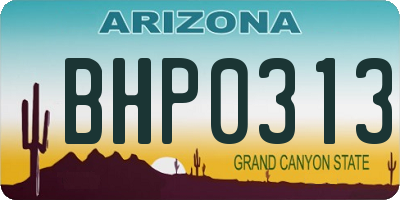 AZ license plate BHP0313