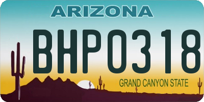 AZ license plate BHP0318