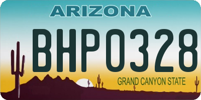 AZ license plate BHP0328