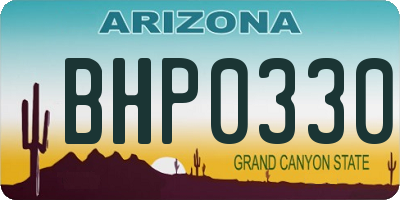 AZ license plate BHP0330