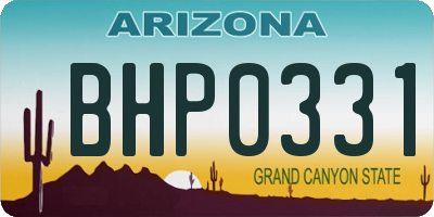 AZ license plate BHP0331