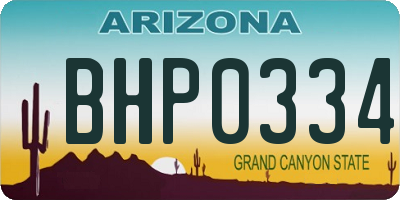 AZ license plate BHP0334