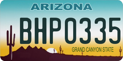 AZ license plate BHP0335