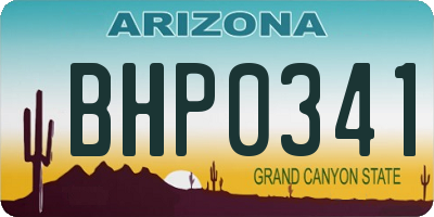 AZ license plate BHP0341