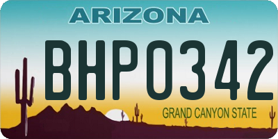 AZ license plate BHP0342