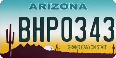 AZ license plate BHP0343