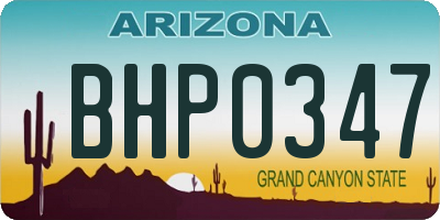 AZ license plate BHP0347