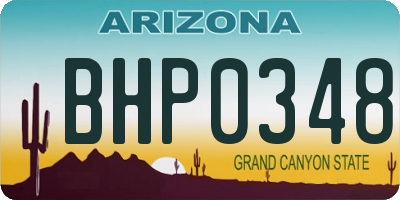 AZ license plate BHP0348