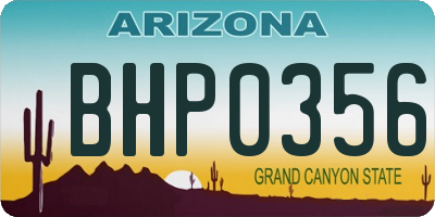 AZ license plate BHP0356