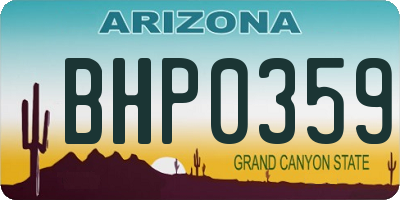AZ license plate BHP0359