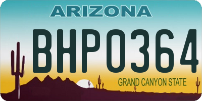 AZ license plate BHP0364