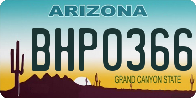 AZ license plate BHP0366